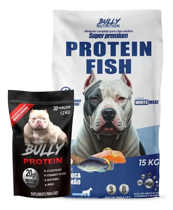 Bully Fish Protein 15kg + Suplemento Bully Protein 1,2kg