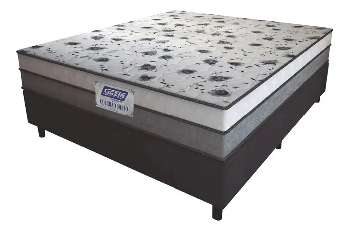 Cama Box Casal Fort 138x188cm com Colchão Espuma D33 - Gazin e Prince