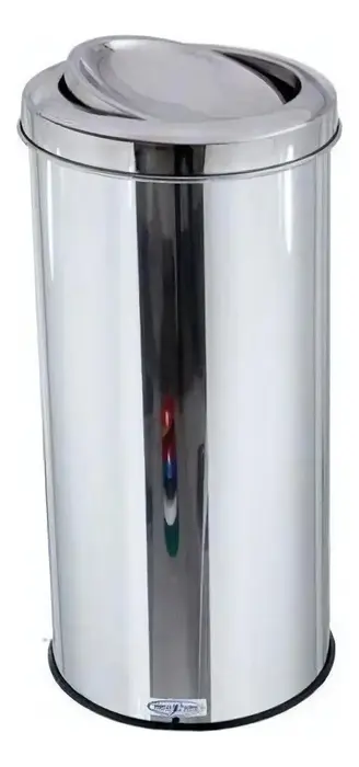 Lixeira Inox 50 Litros com Tampa Vai-e-vem
