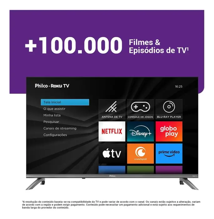 Smart TV 32" Philco Roku TV P32CRB - Dolby Audio, HDR10
