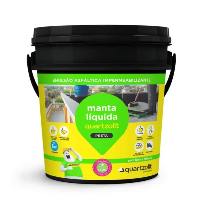 Manta Asfáltica Líquida Preta 18kg Quartzolit