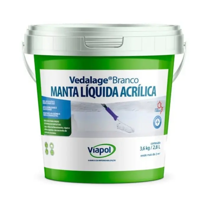 Manta Líquida Acrílica Impermeabilizante Vedalage Branca Viapol