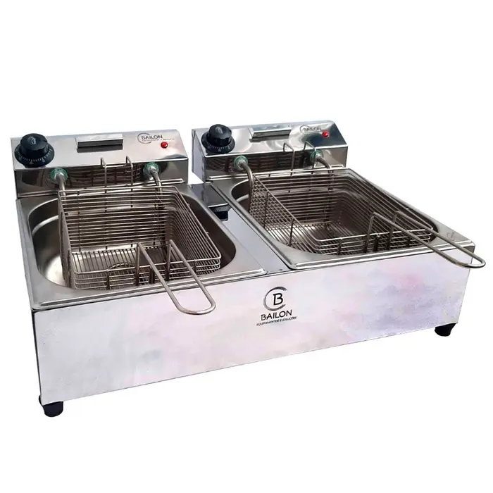 Fritadeira Elétrica 2 Cubas 10L 220V 3000W BAILON-2200.10L